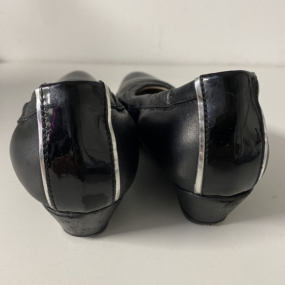 AGL Attilio Giusti Leombruni Pump Ballet Black Leather Wedge Heel Cap 37… - Picture 7 of 11